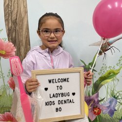 Ladybug Kids Dental - Her goodie bag and balloon