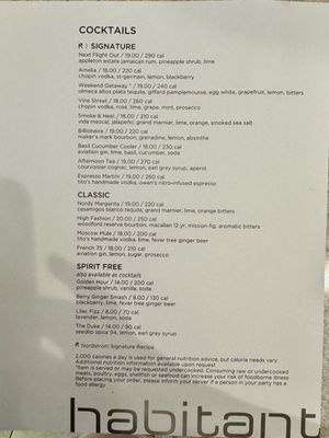Menu photo 7 Habitant at Nordstrom Honolulu, HI