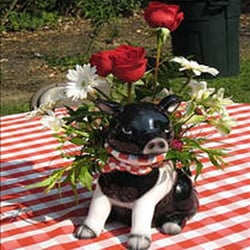 flowers by the greenery