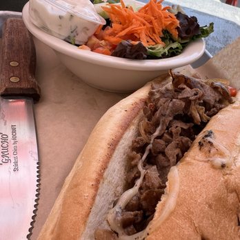 The Butcher N Cheese - The Philly Cheese Steak sandwich and salad - Burgers Near Me - San Diego, California The Butcher N Cheese - The Philly Cheese Steak sandwich and salad - Burgers Near Me - San Diego, California