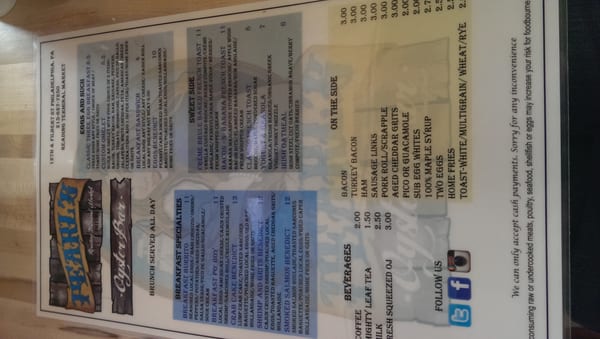 Menu photo 8 Pearl's Oyster Bar Philadelphia, PA Menu photo 8 Pearl's Oyster Bar Philadelphia, PA