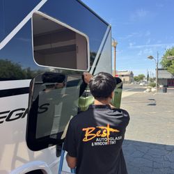 Best Auto Glass & Tint - RV side glass installed.