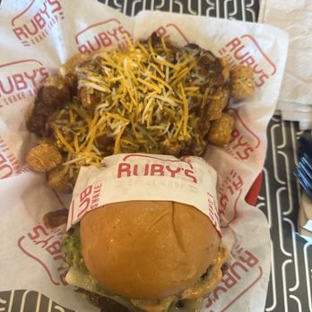 Ruby's Shake Shop - So yummy! Avocado cheeseburger, and chili cheese tater tots! - Burgers Near Me - Henderson, Nevada
