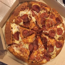This is my pepperoni pizza with EXTRA cheese.... As you can see, there is is barely any cheese on it! Just Ridiculous. This is my pepperoni pizza with EXTRA cheese.... As you can see, there is is barely any cheese on it! Just Ridiculous.