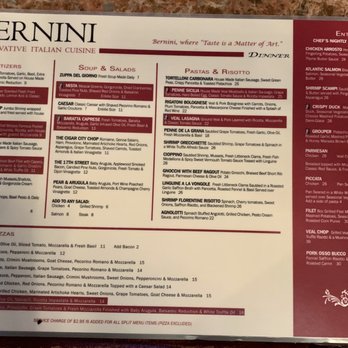 Bernini - Food menu - Italian Near Me - Tampa, Florida