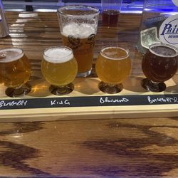 Primal Brewing - Beer flights, you can write down what you want to try.