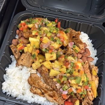 Rose's Cuisine - Jerk Chicken Mango Salsa Bowl - Caribbean Near Me - Port Charlotte, Florida