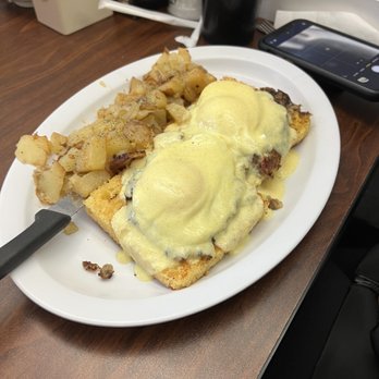 Belly Buster Diner - Eggs Benedict over hash and cornbread - Diners Near Me - North Billerica, Massachusetts Belly Buster Diner - Eggs Benedict over hash and cornbread - Diners Near Me - North Billerica, Massachusetts