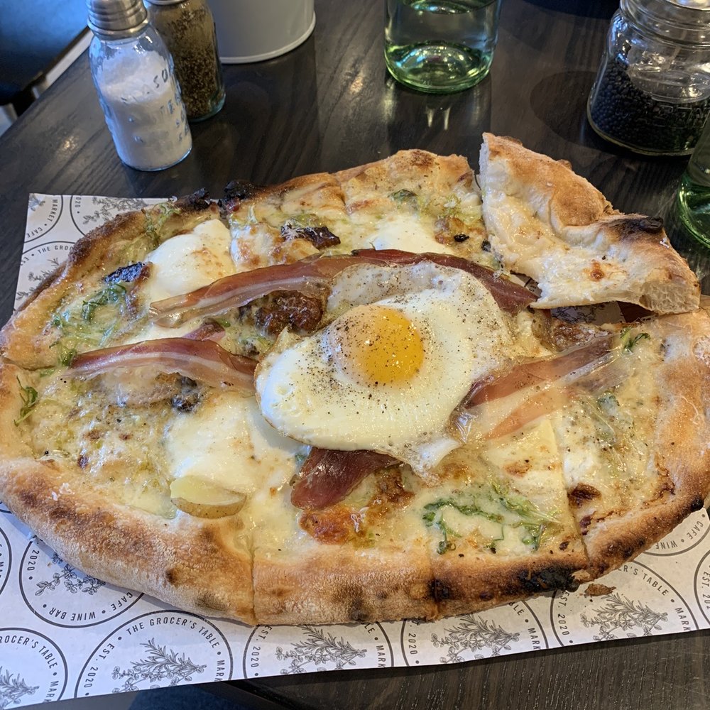 The Grocer's Table - All-Day Breakfast Pizza - Cafes Near Me - Wayzata, Minnesota
