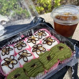 Peanut butter chocolate and matcha flavored mochi Peanut butter chocolate and matcha flavored mochi