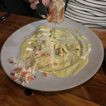Flecha Cantina - Las Vegas - Lobster enchiladas with a large piece of claw - Mexican Near Me - Las Vegas, Nevada Flecha Cantina - Las Vegas - Lobster enchiladas with a large piece of claw - Mexican Near Me - Las Vegas, Nevada