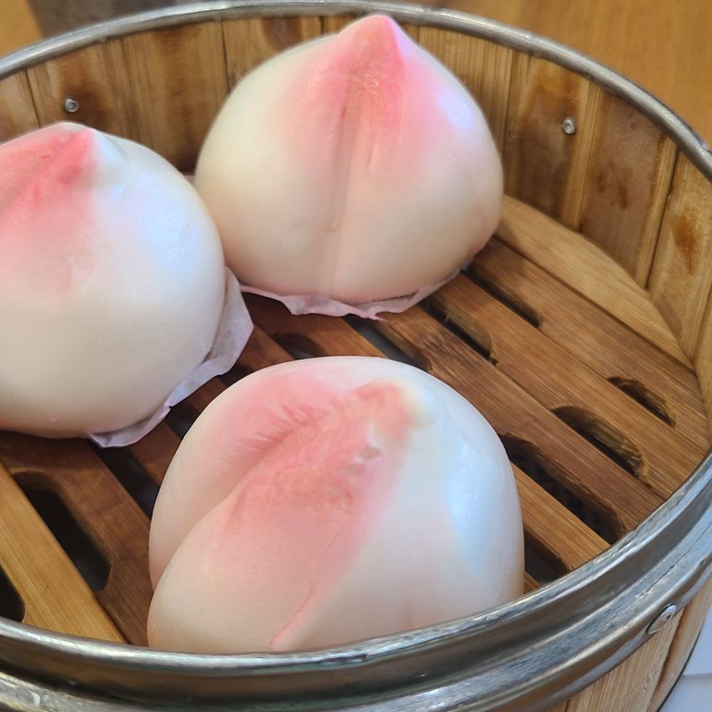 Dumpling Shack - Peachy Buns with (I think) peach jam inside. - Dim Sum Near Me - Moorpark, California