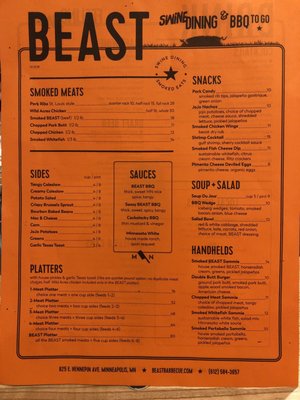 Menu photo 7 Beast Barbecue Minneapolis, MN