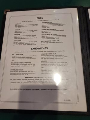 Menu photo 6 Black Dog Pub Fort Wayne, IN