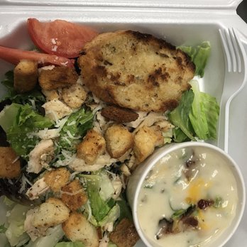 Area 57 CoffeeCafe - Chicken Caesar salad and baked potato soup. - Coffee & Tea Near Me - Wanamingo, Minnesota Area 57 CoffeeCafe - Chicken Caesar salad and baked potato soup. - Coffee & Tea Near Me - Wanamingo, Minnesota