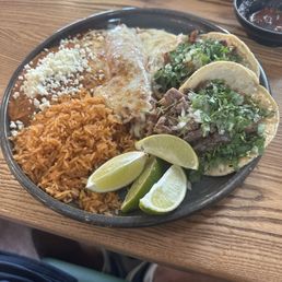 Mixed plate Tacos and enchilada