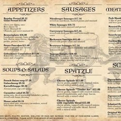 Bavaria Pensacola - Menu