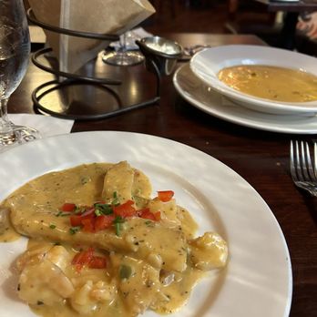 Muriel's Jackson Square - Shrimp & Goat Cheese Crepes, soup du jour (sweet potato and andouille) - Cajun/Creole Near Me - New Orleans, Louisiana Muriel's Jackson Square - Shrimp & Goat Cheese Crepes, soup du jour (sweet potato and andouille) - Cajun/Creole Near Me - New Orleans, Louisiana