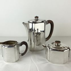 1920s Christofle Art Deco Coffee or Tea Set - Pot, Cream & Sugar