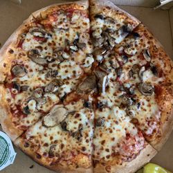 Papa Johns Pizza - Mushroom pizza. At least most pieces had some mushrooms.