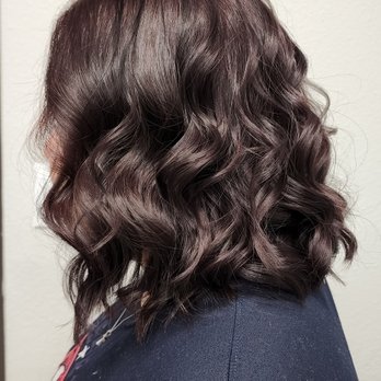Marina G Styles - Dark burgandy and a long bob - Hair Stylists Near Me - Fort Worth, Texas