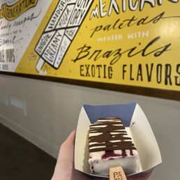 White chocolate berry with dark chocolate drizzle White chocolate berry with dark chocolate drizzle