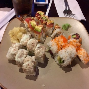 Oishii - King crab roll, tuna California and no name roll up top - Sushi Bars Near Me - Chapel Hill, North Carolina