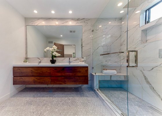 Bathroom Remodeling - At Home Pro Green Remodeling, we specialize in delivering top-tier bathroom remodeling services throughout Los Angeles. Our team of experienced general contractors is dedicated to turning your vision into reality, whether it's a luxurious master bath, a functional guest bathroom, or a stylish powder room.
Our professional designers work closely with you to create a bathroom design that reflects your style and meets your specific needs. From selecting high-end materials to planning a functional layout, we ensure every detail aligns with your vision.
We source premium tile, quality fixtures, durable finishes, and professional-grade lighting throughout every remodel — built to hold up to daily use and last for decades. Bathroom Remodeling - At Home Pro Green Remodeling, we specialize in delivering top-tier bathroom remodeling services throughout Los Angeles. Our team of experienced general contractors is dedicated to turning your vision into reality, whether it's a luxurious master bath, a functional guest bathroom, or a stylish powder room.
Our professional designers work closely with you to create a bathroom design that reflects your style and meets your specific needs. From selecting high-end materials to planning a functional layout, we ensure every detail aligns with your vision.
We source premium tile, quality fixtures, durable finishes, and professional-grade lighting throughout every remodel — built to hold up to daily use and last for decades.