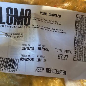 Lomo Premium Meats - Price of Chorizo - Meat Shops Near Me - Tucson, Arizona