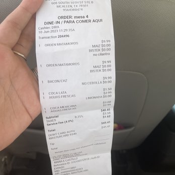 Super Burgers - receipt - Burgers Near Me - McAllen, Texas Super Burgers - receipt - Burgers Near Me - McAllen, Texas
