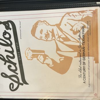 Schilo's - Menu cover - Delis Near Me - San Antonio, Texas