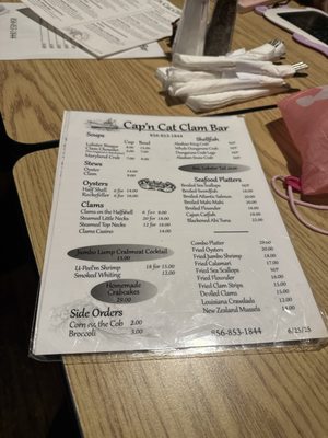 Menu photo 1 Cap'n Cats Clam Bar & Tavern Thorofare, NJ Menu photo 1 Cap'n Cats Clam Bar & Tavern Thorofare, NJ