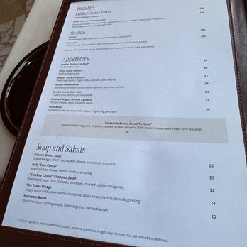 Four Sixes Ranch Steakhouse - Starters and salads menu - Steakhouses Near Me - Las Vegas, Nevada