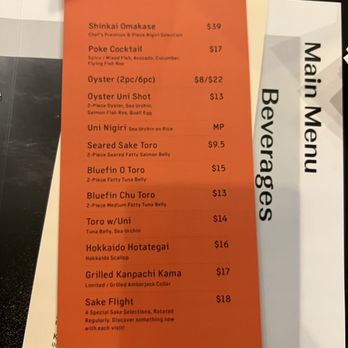 Shinkai Sushi - Special menu - Sushi Bars Near Me - Dublin, California