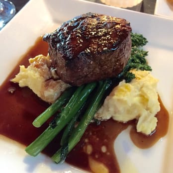 Flat Iron Grill - Filet with mashed potatoes and broccolini $39. - Steakhouses Near Me - Issaquah, Washington Flat Iron Grill - Filet with mashed potatoes and broccolini $39. - Steakhouses Near Me - Issaquah, Washington