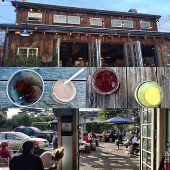The Barn - Top: Exterior [] Middle: Beverages [] Bottom: Interior [] Pre-Covid - Burgers Near Me - Half Moon Bay, California