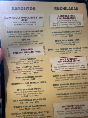 Menu photo 6 El Cholo Salt Lake City, UT