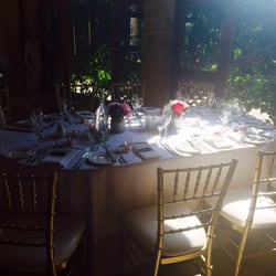 Eschol Park House - Guest tables, the gold chairs are a nice touch.