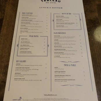 Tableau Bar Bistro - Menu - Bars Near Me - Vancouver, British Columbia