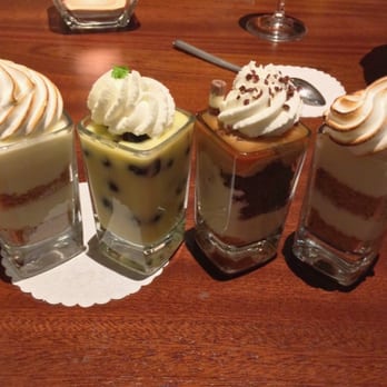 Seasons 52 - L-R: Key Lime Meringue, Blueberries w/ Lemon Curd, Mocha Macchiato, & ... Key Lime again. (We didn't want to share! Lol.) - New American Near Me - Edison, New Jersey Seasons 52 - L-R: Key Lime Meringue, Blueberries w/ Lemon Curd, Mocha Macchiato, & ... Key Lime again. (We didn't want to share! Lol.) - New American Near Me - Edison, New Jersey