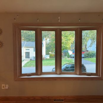 The Window Source of Rhode Island - Bow window with oak wood! - Windows Installation Near Me - Smithfield, Rhode Island