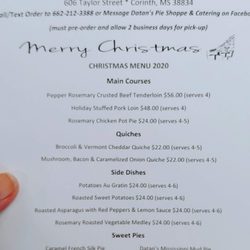 Datan’s Meal Market And Catering - Current menu