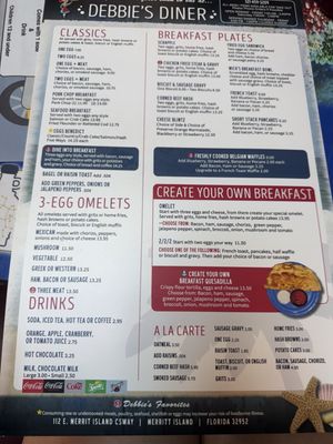 Menu photo 1 Debbie's Diner Merritt Island, FL Menu photo 1 Debbie's Diner Merritt Island, FL