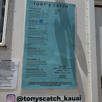 Tony’s Catch - Food Trucks Near Me - Kapaʻa, Hawaii