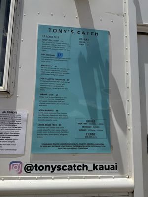 Menu photo 2 Tony’s Catch Kapaʻa, HI
