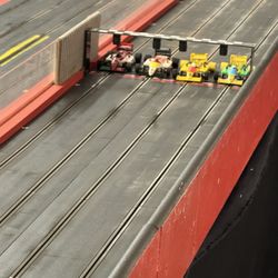 Big Lou's Toys & Collectibles - This is the start/ finish line in middle of the front straightaway! That's my yellow car in the second lane over