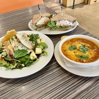 High's Cafe & Store - "Wild Chicken Salad," bowl of chicken tortilla soup, and a peppered pimento cheese sandwich - Sandwiches Near Me - Comfort, Texas High's Cafe & Store - "Wild Chicken Salad," bowl of chicken tortilla soup, and a peppered pimento cheese sandwich - Sandwiches Near Me - Comfort, Texas