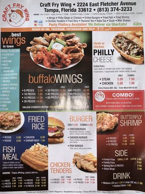 Menu photo 4 Craft Fry Wing Tampa, FL