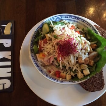 P.King - Chicken Caesar salad - has bell peppers, eggs, purple onions - yummy! - Asian Fusion Near Me - Amsterdam, New Hampshire