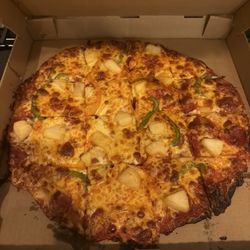 Pizza Girl - 16 inch pepperoni pineapple green pepper (well done)